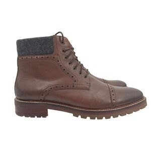 Warfield & Grand Porter Boots Mens 12 Brown Leather Brogue Cap Toe Lug Sole Gorp